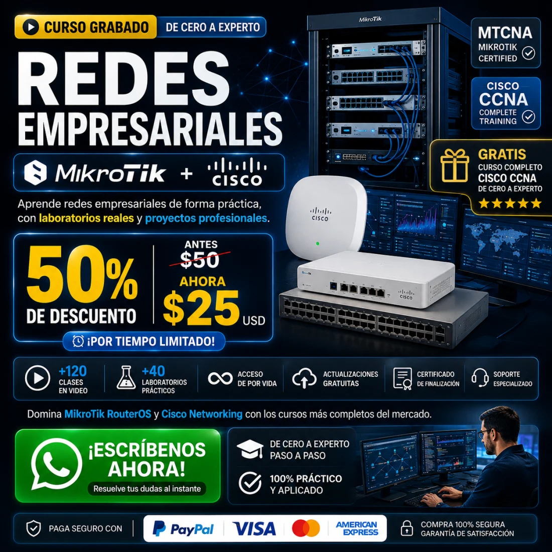 MikroTik MTCNA + Cisco CCNA gratis